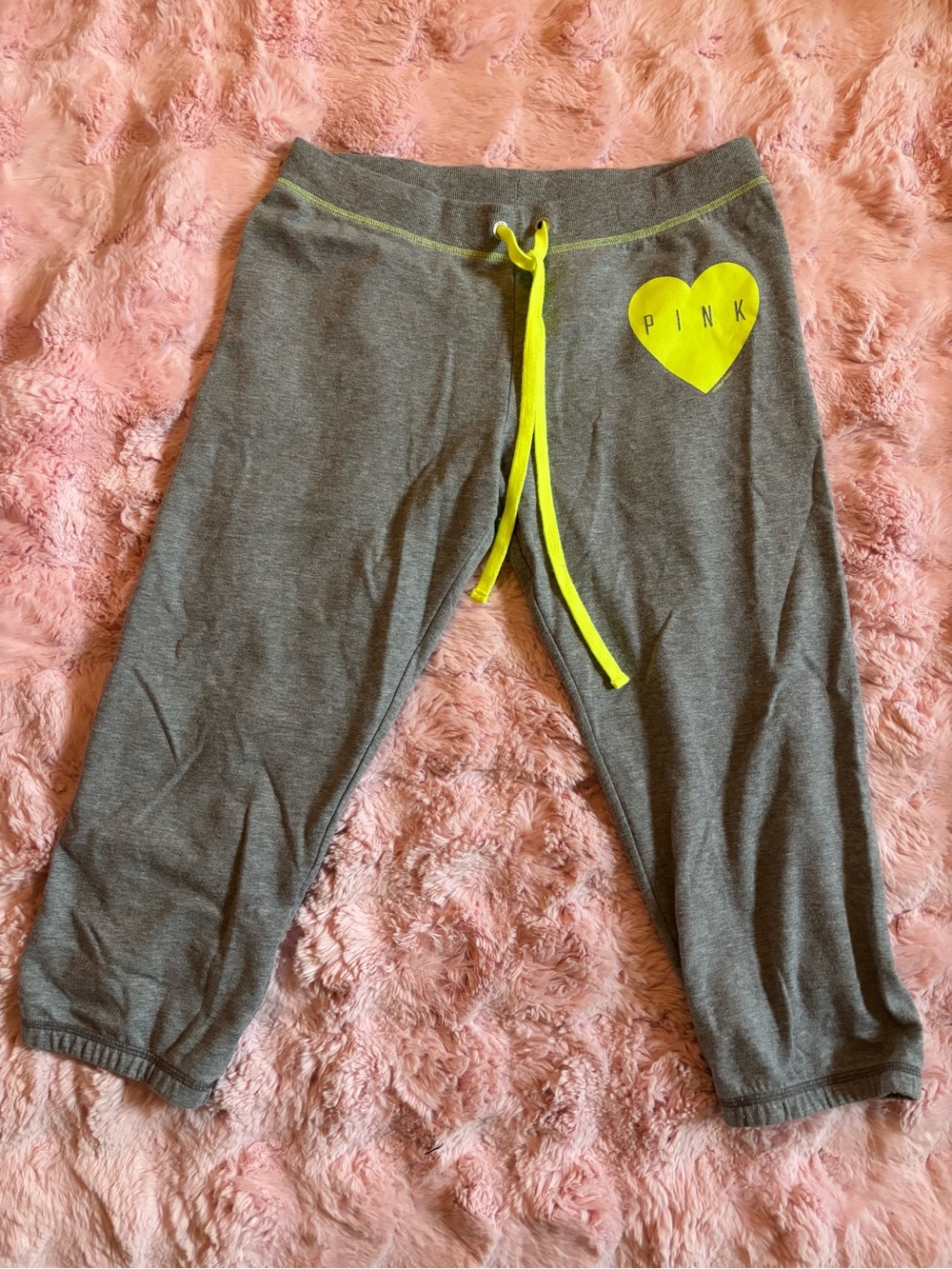 PINK grey and neon capris